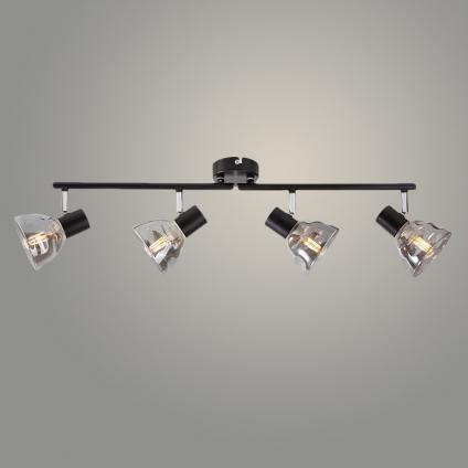 Спот 1123/4 BK+CR черный/хром 4х60W E14 h785